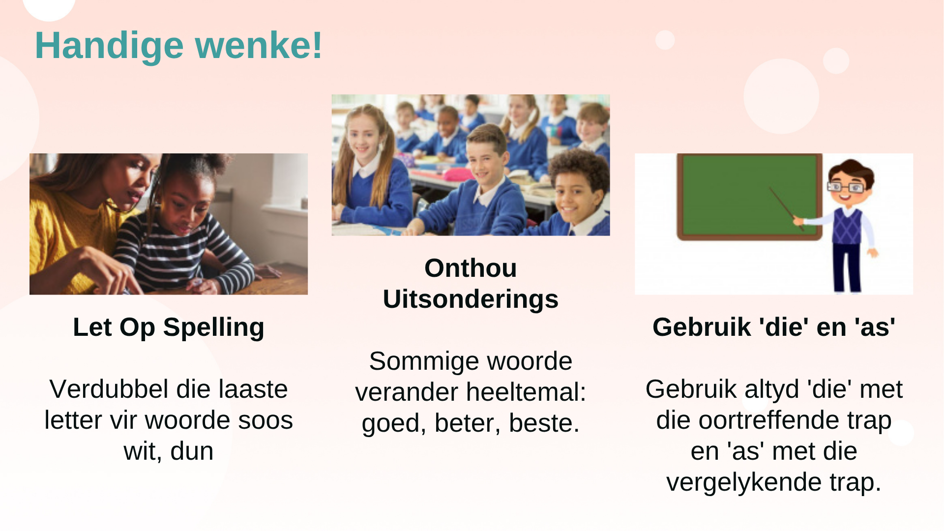 Wat is Trappe Van Vergelyking?